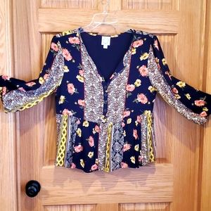 Blue Rain babydoll style blouse